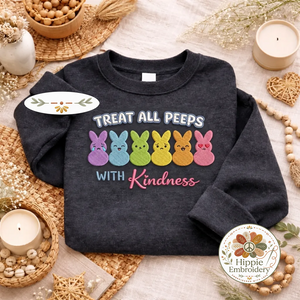 Embroidered Treat Peeps With Kindness Sweatshirt, Easter Top