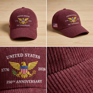 Embroidered US 250th Anniversary Hat, 1776-2026 USA Cap