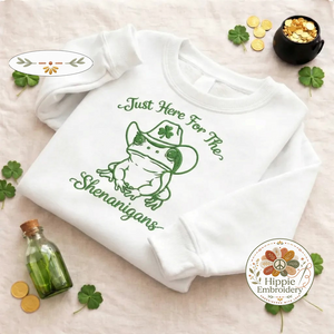 Frog Shenanigans Embroidered Sweatshirt, Funny Irish Top