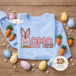 Mama Easter Embroidered Sweatshirt, Bunny Ears Mama Top