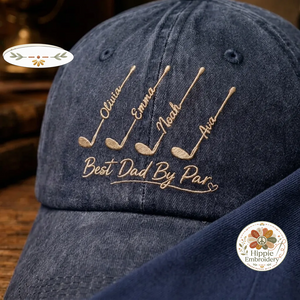 Personalized Best Dad By Par Embroidered Cap, Golf Dad Hat