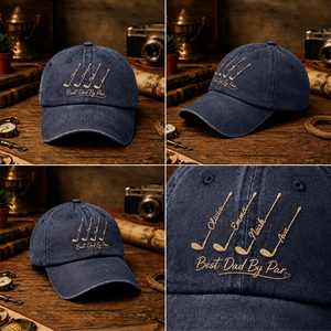 Personalized Best Dad By Par Embroidered Cap, Golf Dad Hat