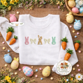 Aesthetic Bunny & Bows Embroidered Sweatshirt, Ribbon Top