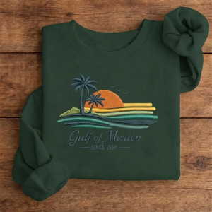 Anti Gulf of Mexico Embroidered Sweatshirt, Funny Political Crew