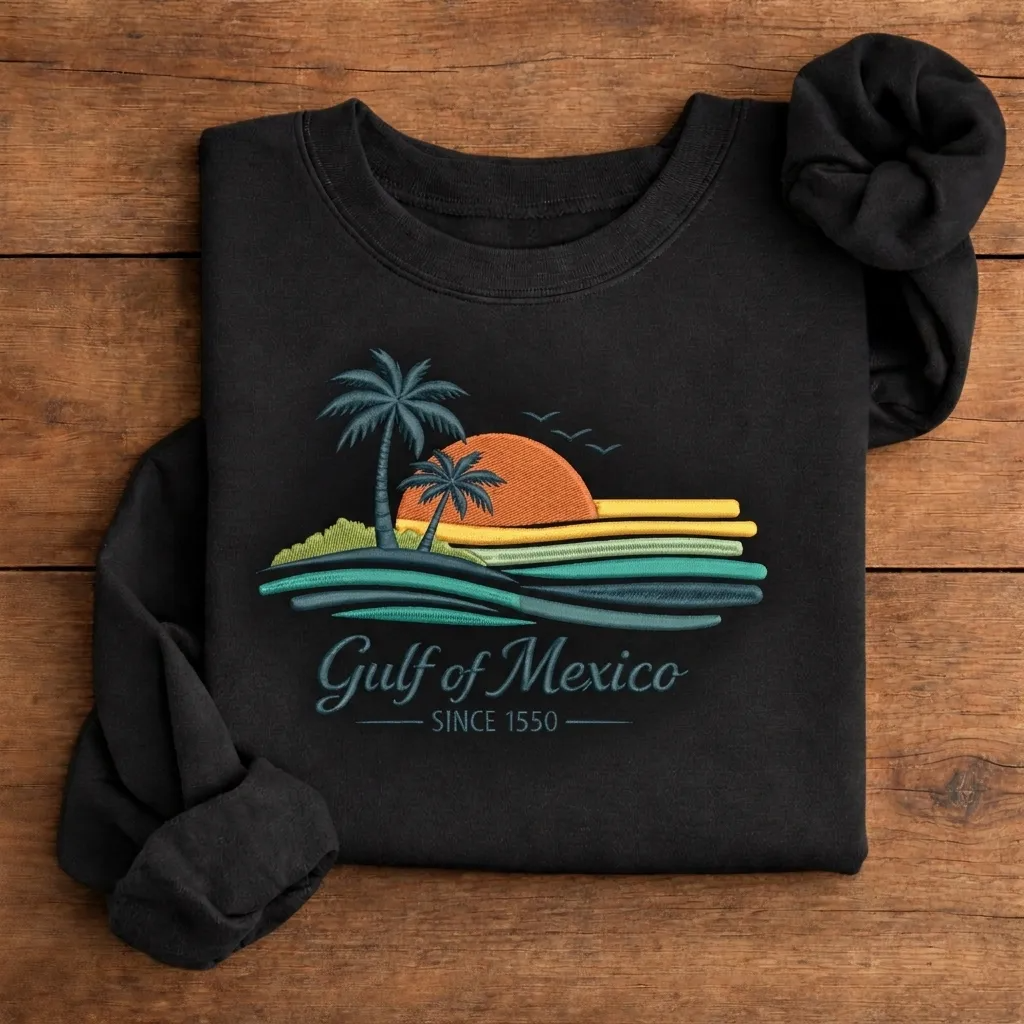 Anti Gulf of Mexico Embroidered Sweatshirt, Funny Political Crew