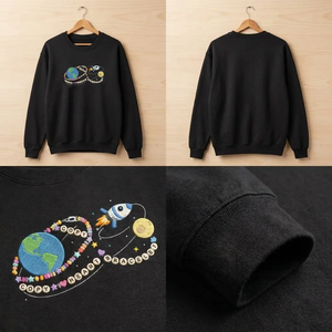 Artemis II Bead Bracelet Embroidered Sweatshirt, NASA Mission Crew