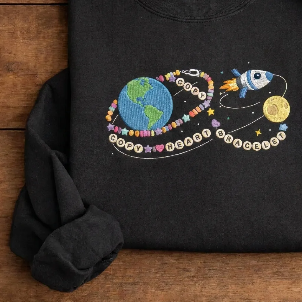 Artemis II Bead Bracelet Embroidered Sweatshirt, NASA Mission Crew