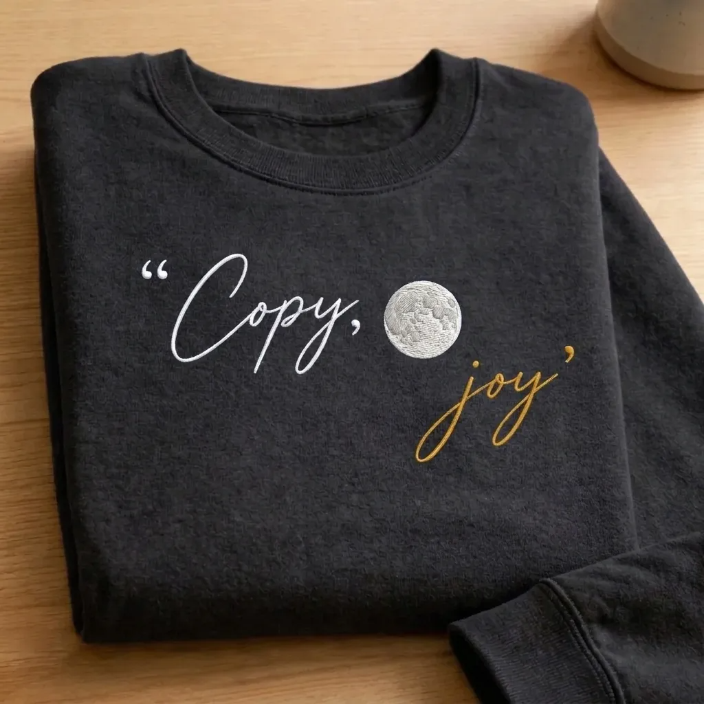 Artemis II Copy Moon Joy Embroidered Sweatshirt, NASA Mission Crew