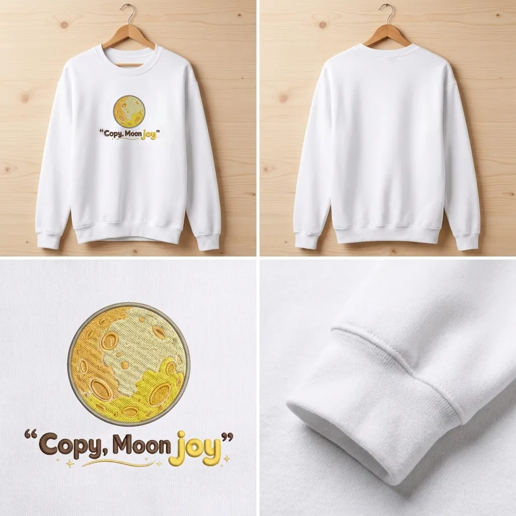 Artemis II Copy Moon Joy Embroidered Sweatshirt, NASA Mission Crew