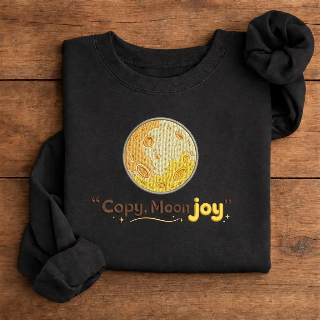 Artemis II Copy Moon Joy Embroidered Sweatshirt, NASA Mission Crew