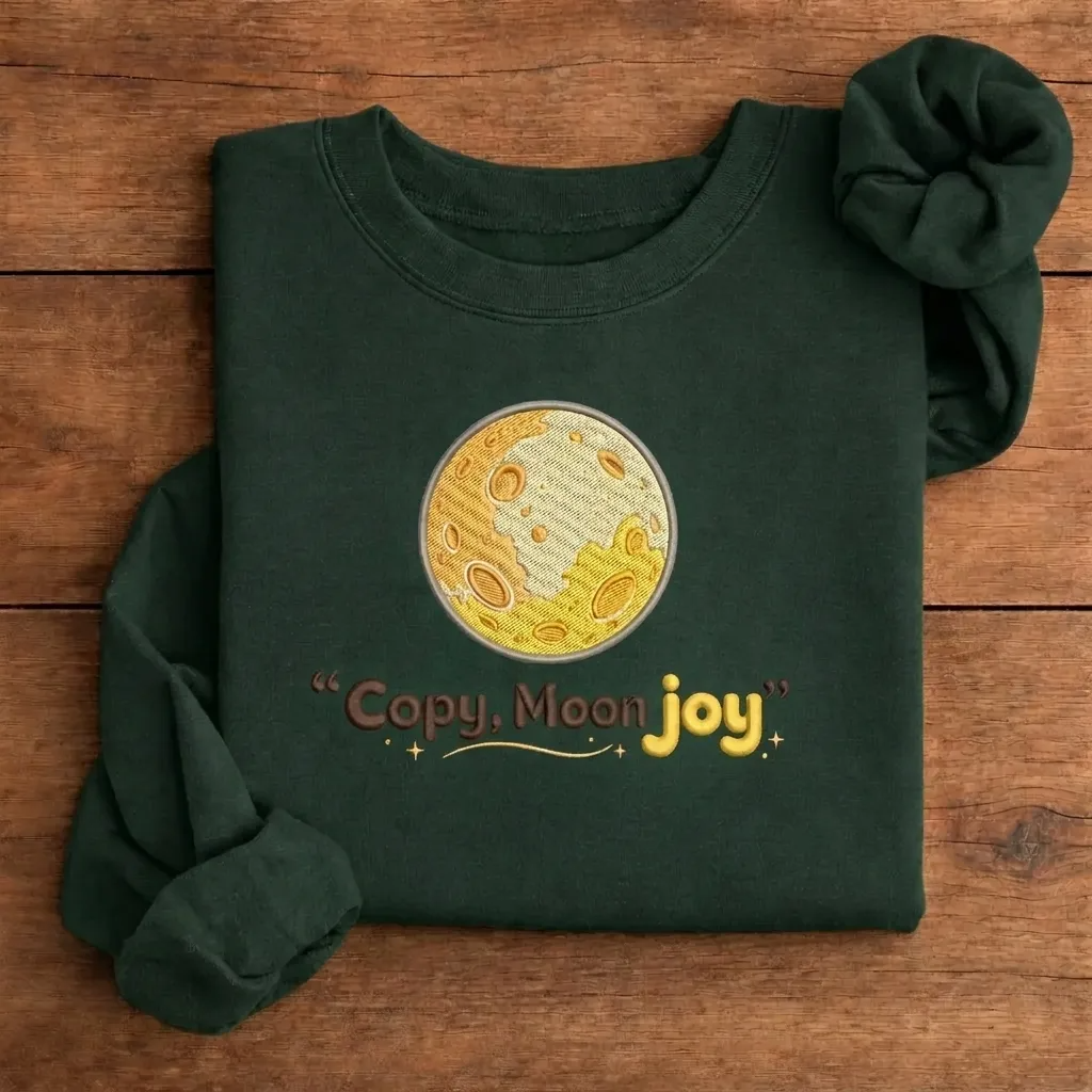 Artemis II Copy Moon Joy Embroidered Sweatshirt, NASA Mission Crew