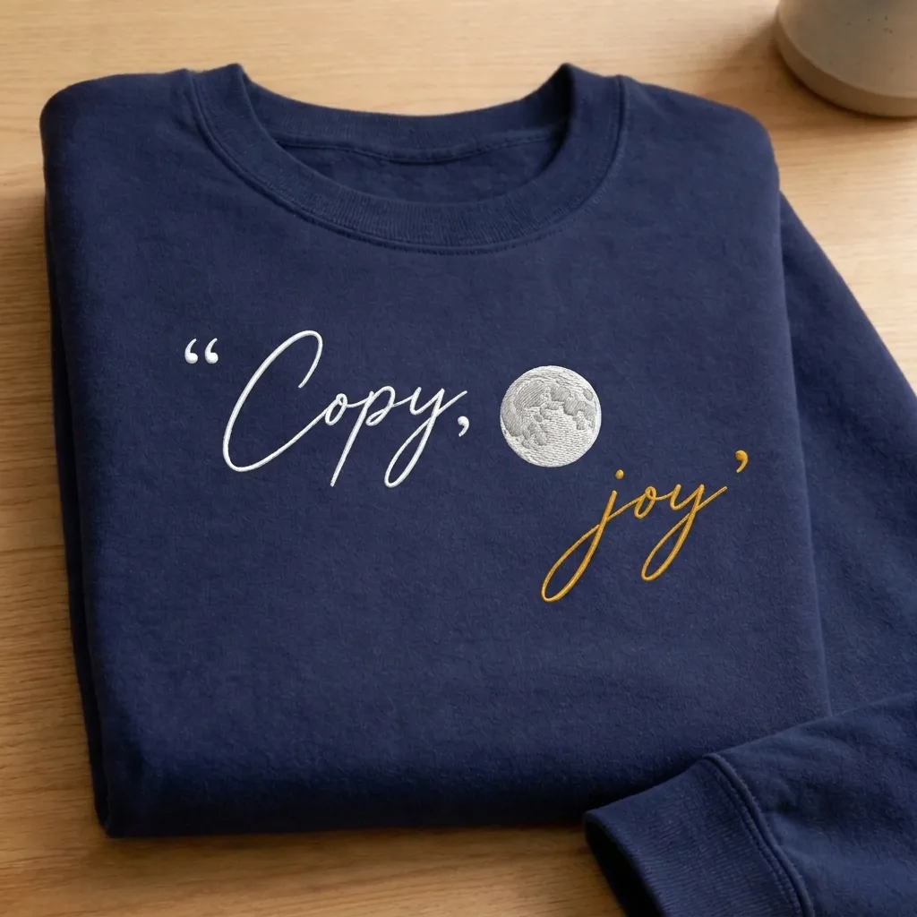 Artemis II Copy Moon Joy Embroidered Sweatshirt, NASA Mission Crew