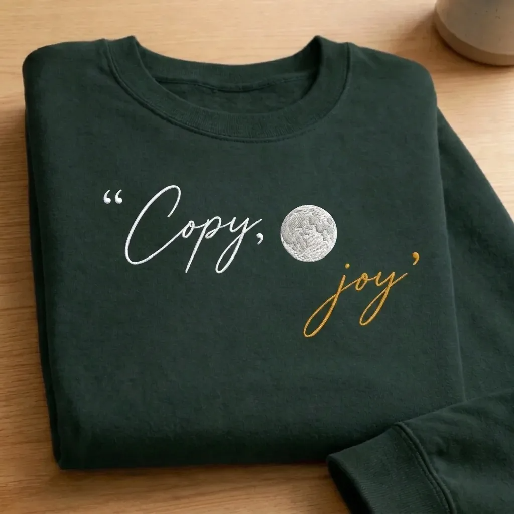 Artemis II Copy Moon Joy Embroidered Sweatshirt, NASA Mission Crew