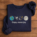 Artemis II Copy Moon Joy Embroidered Sweatshirt, Space Quote Crew