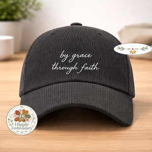By Grace Through Faith Embroidered Hat, Bible Verse Cap
