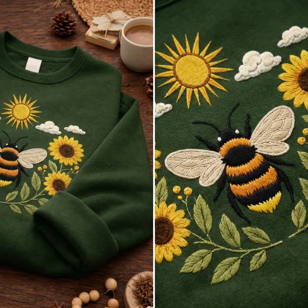 Camping Crew Embroidered Sweatshirt, Retro Camp Life Top