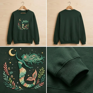Comfort Colors Celestial Mermaid Sweatshirt, Mythical Crewneck