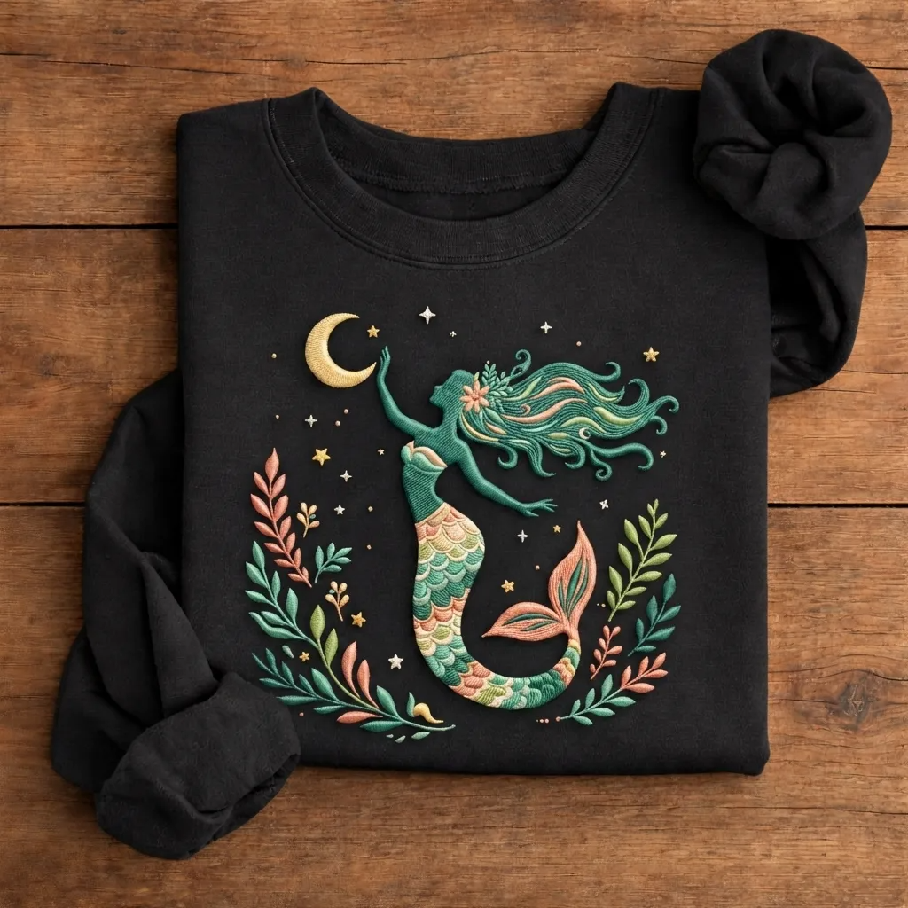 Comfort Colors Celestial Mermaid Sweatshirt, Mythical Crewneck