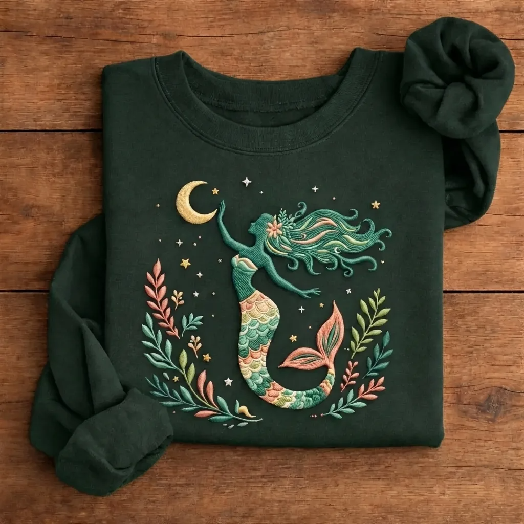 Comfort Colors Celestial Mermaid Sweatshirt, Mythical Crewneck