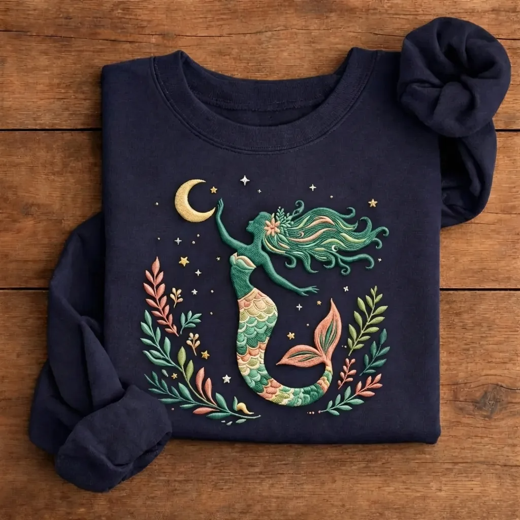 Comfort Colors Celestial Mermaid Sweatshirt, Mythical Crewneck