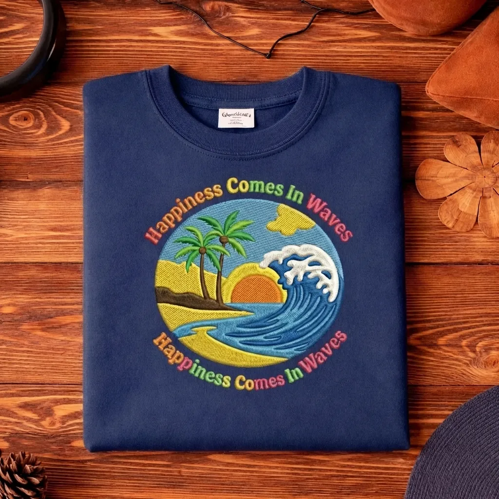 Comfort Colors Happiness Comes in Waves T-shirt, Boho Summer Tee