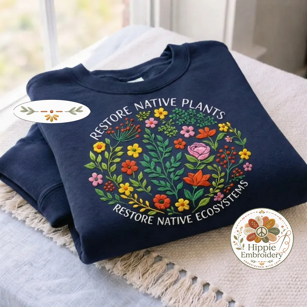 Comfort Colors Restore Native Plants Shirt, Botanical Wildflower Tee
