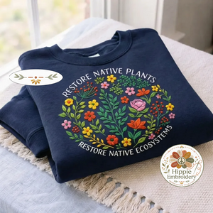 Comfort Colors Restore Native Plants Shirt, Botanical Wildflower Tee