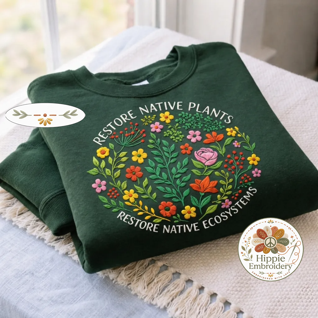 Comfort Colors Restore Native Plants Shirt, Botanical Wildflower Tee