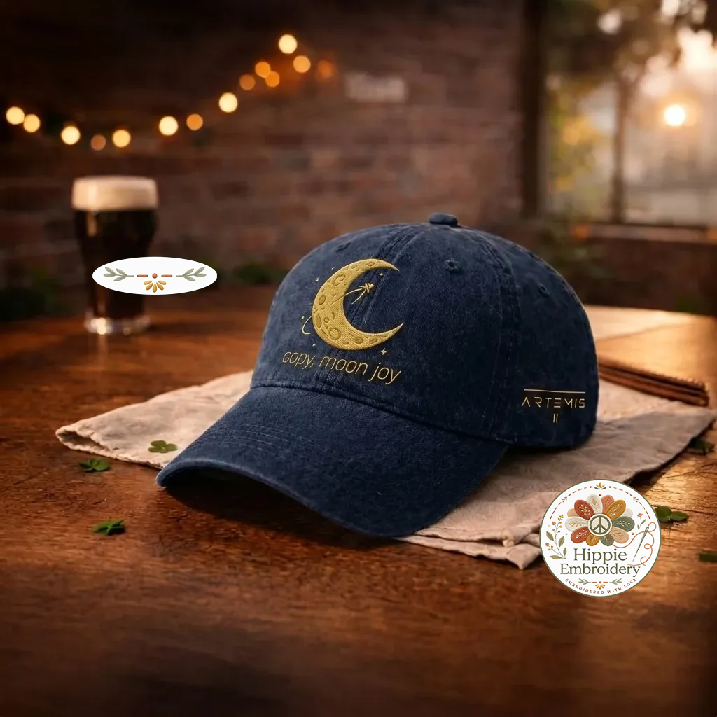 Copy Moon Joy Embroidered Hat, Artemis II Space Cap