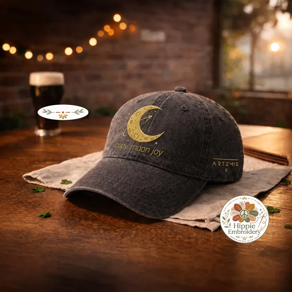 Copy Moon Joy Embroidered Hat, Artemis II Space Cap