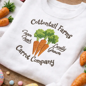 Cottontail Farms Carrot Embroidered Sweatshirt, Spring Top