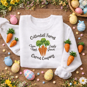 Cottontail Farms Carrot Embroidered Sweatshirt, Spring Top