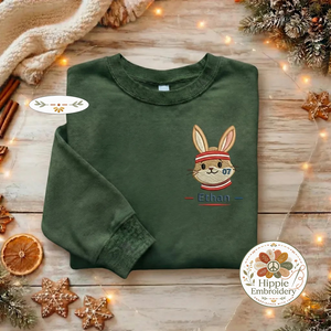 Custom Bunny Crown Embroidered Sweatshirt, Personalized Top