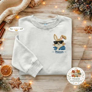 Custom Bunny Crown Embroidered Sweatshirt, Personalized Top