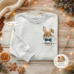 Custom Bunny Crown Embroidered Sweatshirt, Personalized Top