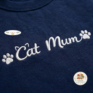Custom Cat Mum Sweatshirt with Names on Sleeve, Cat Lover Gift