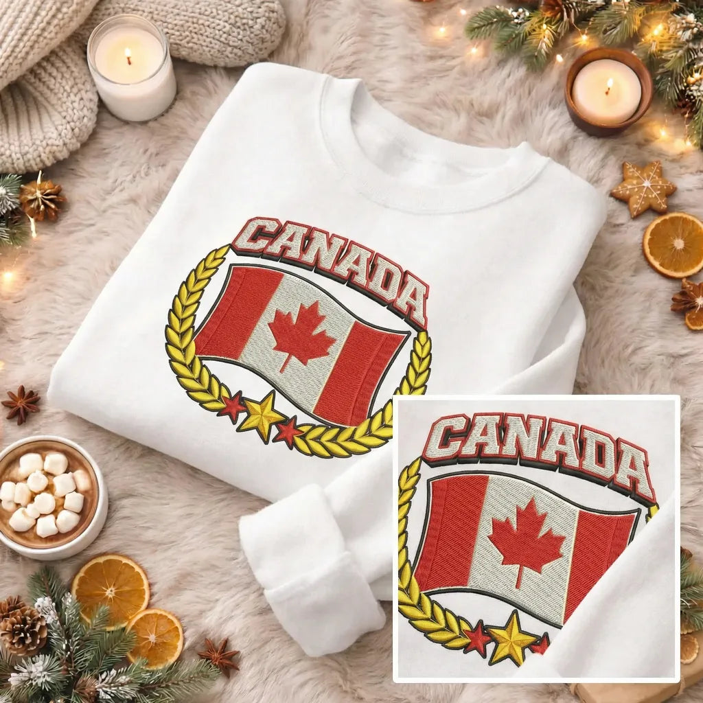 Custom Country Flag Embroidered Sweatshirt, Country Flag Top