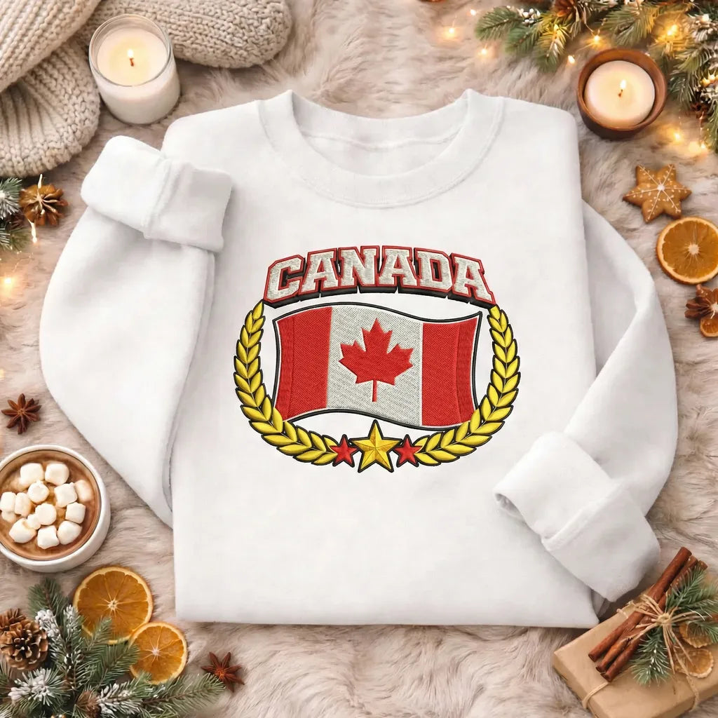Custom Country Flag Embroidered Sweatshirt, Country Flag Top