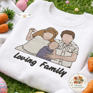 Custom Family Portrait Embroidered Sweatshirt, Photo Keepsake