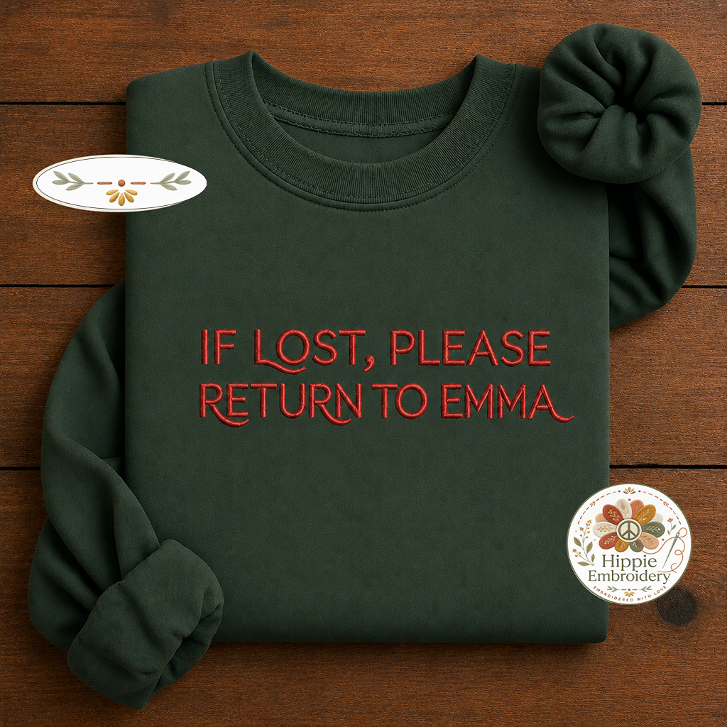 Custom If Lost Return To Bachelor Party Embroidered Crewneck