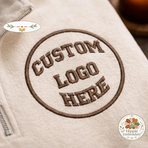 Custom Logo Embroidered Quarter Zip Sweatshirt, Personalized Shirt