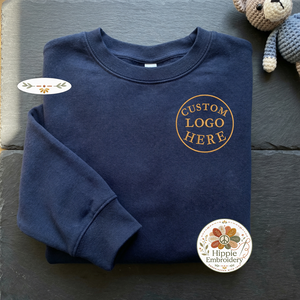 Custom Logo Embroidered Sweatshirt, Business Logo Top