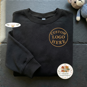 Custom Logo Embroidered Sweatshirt, Business Logo Top