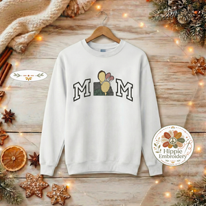 Custom Mom Portrait Embroidered Sweatshirt, New Mom Gift Top