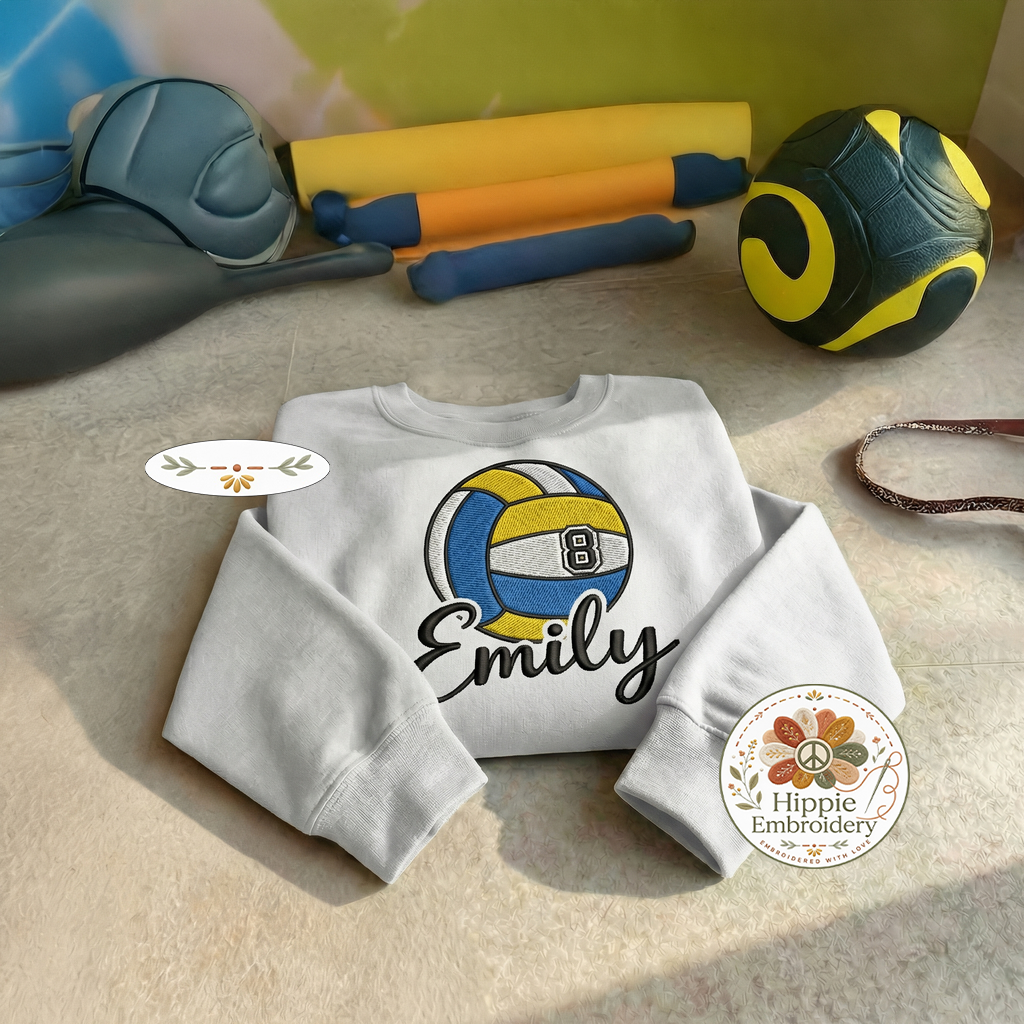 Custom Name Sports Embroidered Sweatshirt, Team Number Top
