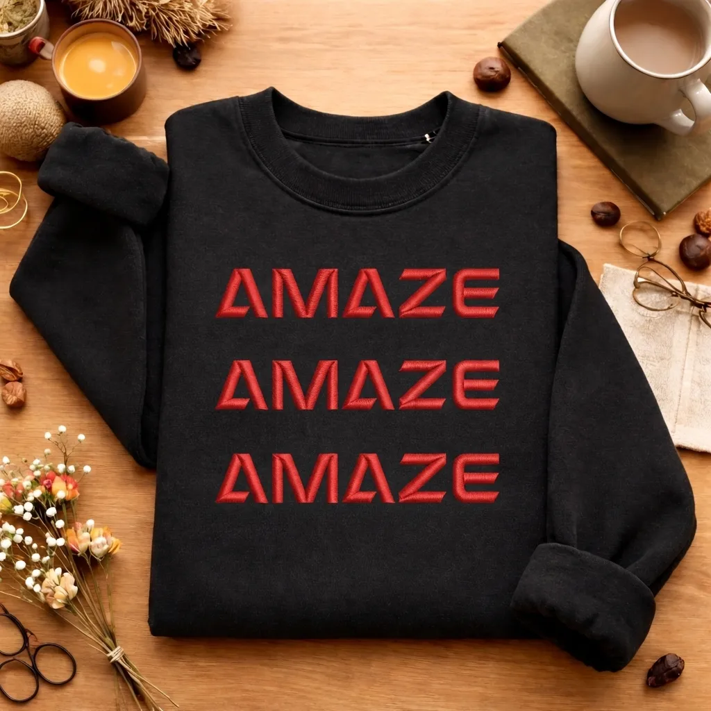 Embroidered Amaze Amaze Amaze Sweatshirt, Sci-Fi Rocky Top