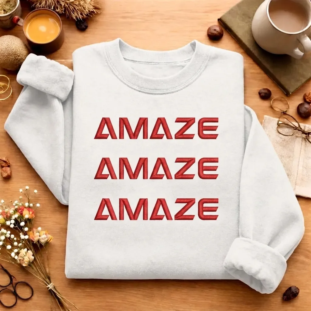 Embroidered Amaze Amaze Amaze Sweatshirt, Sci-Fi Rocky Top