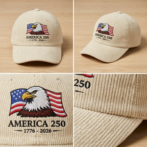 Embroidered America 250 Eagle Hat, Custom USA 250th Cap
