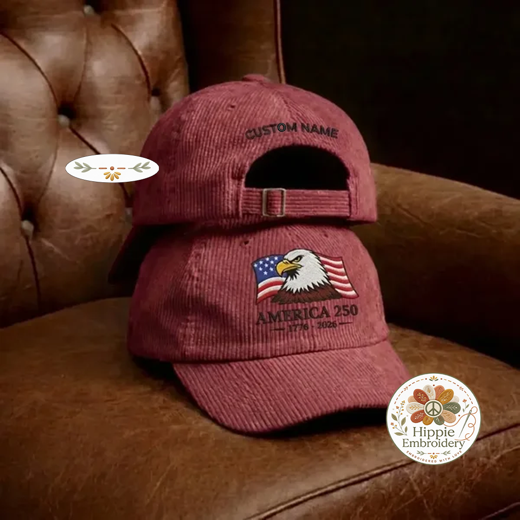 Embroidered America 250 Eagle Hat, Custom USA 250th Cap