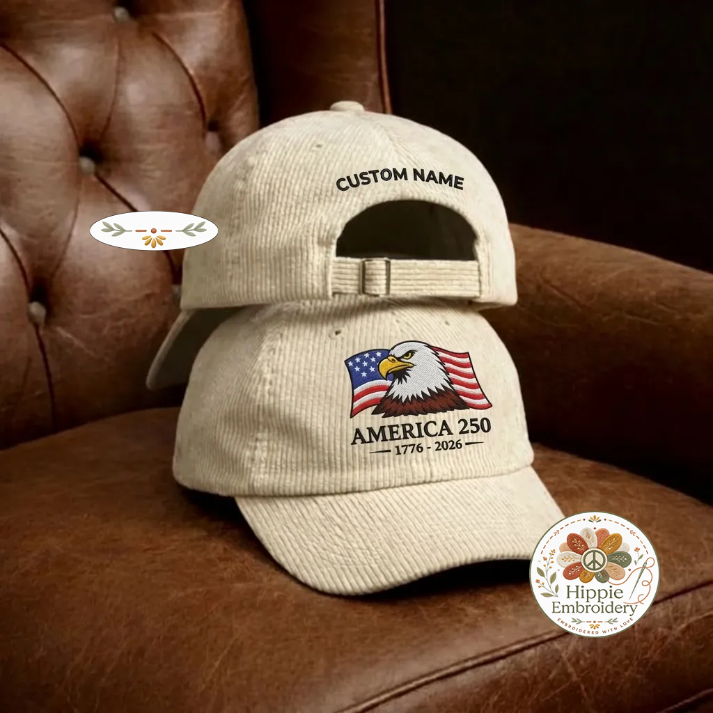Embroidered America 250 Eagle Hat, Custom USA 250th Cap